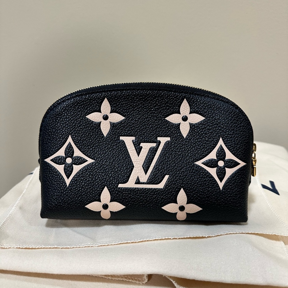 NWT Louis Vuitton Cosmetic Pouch PM - Monogram Empreinte Leather Bicolor